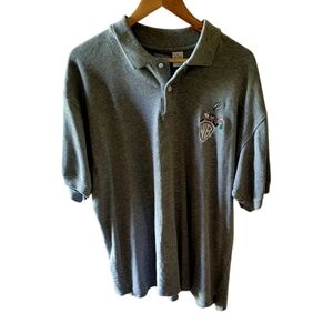 Warner Bros Vintage Gray Polo Shirt With Bugs Bunny Size XL